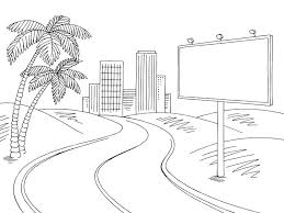 All of these city bus clipart black and white 2 resources are for download on 123clipartpng. Road Billboard Graphic Black White Desert City Landscape Sketch Vector Graphic Vector Stock By Pixlr
