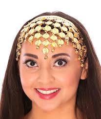 pyramid gold coin headband for belly