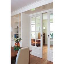 8 Lite Glass 1 Wood Panel Pocket Door