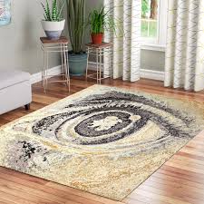 modern eye wool silk rug