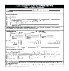 Medical Examination Template Physical Exam Form History And