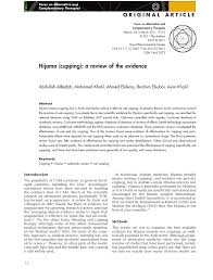 Pdf Hijama Cupping A Review Of The Evidence