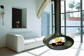 Suspended Wood Fireplace From Brisach