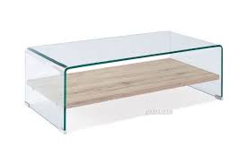 Murano Bent Glass Coffee Table With Shelf