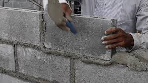 Wall Construction Worker Build Concrete