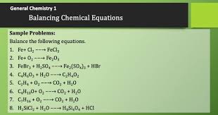 Balancing Chemical Equations Sample