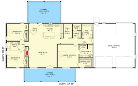 3 Bed Rural Ranch Plan With Pass Thru