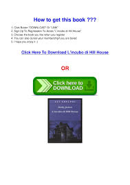 We present many ghost from. Download In Pdf L Incubo Di Hill House Epub