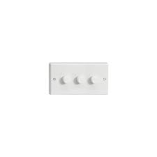 dimmer switch varilight 3 gang twin plate