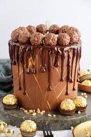 Chocolate Drip Cake With Ferrero Rocher gambar png