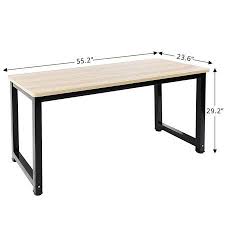 A welded, riveted steel frame stands on caster wheels, while nicks and imperfections speak of the wood's age and provenance. Walmart Amazon 119 Wood Office Desk Wood Desk Furniture