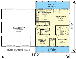 Barndominium Style 2 Bed House Plan