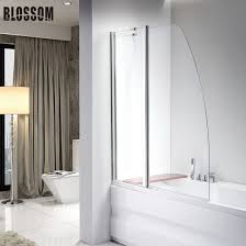 modern glass shower wall bathtub above