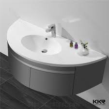 The foreground of your decor. Small Size Cabinet Design Hand Wash Basin Sink White Solid Surface Bathroom Vanity Price From China Stonecontact Com