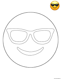 Displaying 7 sunglasses printable coloring pages for kids and teachers to color online or download. Emoji Coloring Pages Free Sheet Stunning 1522689768emoji Sunglasses Sheets Approachingtheelephant