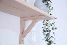 Bracket Shelf With Hanging Rod Wooden
