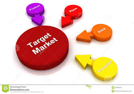 Target Market Chart Circle Diagram Text Arrow Color Stock
