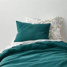 Waffle Weave Twin Teal Kids Duvet Cover