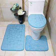 3pcs Toilet Seat Cushion Solid Colors