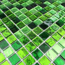 Glass Mosaic Tile Green Floor And Wall