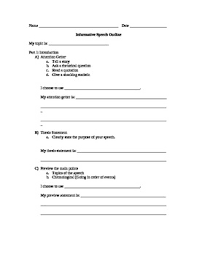 In addition to citing sources in your outline, you must also submit a reference page in apa style. Speech Outlines Worksheets Teachers Pay Teachers