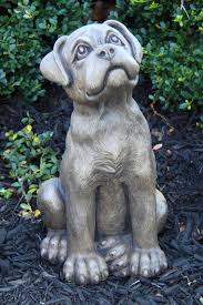 Boxer Puppy Dog Cement Sculpture