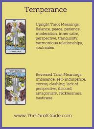 However, a card in upright position may have a bad meaning, which mean that the reversed position brings good news. 14 Xiv Temperance Tarot Flashcard Upright Reversed Meaning By The Tarot Guide Tarot Guide Tarot Learning Tarot Meanings