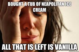 bought a tub of neapolitan ice cream