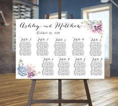 Printable Seating Chart Succulent Guests List Wedding