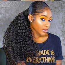 Now with drawstring ponies, you can kiss the bad hair days away. Professional Excellent Quality Brazilian Curly Afro Kinky Curly Hair Drawstring Ponytail For Black Women 140g Easy Ponytail Extension Ponytail Styles For Black Women Ponytails Black Hair From Divaswigszhou1 47 26 Dhgate Com