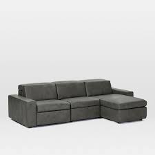 enzo leather 3 piece reclining chaise
