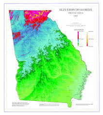 Maps Elevation Map Of Georgia Georgiainfo
