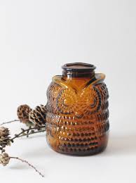 Owl Amber Glass Wise Old Owl Piggy Bank