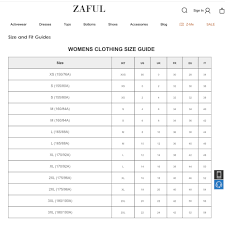 Size Chart For The Bikinis And Jumper From Zaful Depop