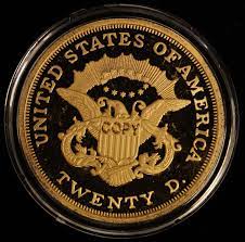 1849 twenty dollar gold coin copy in