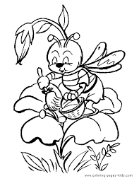 Printable bee coloring pages december 23 2019 by coloring bees are one type of insect that is very unique. Bees Coloring Page For Kids Bee Painting A Flower Bee Coloring Pages Flower Coloring Pages Animal Coloring Pages
