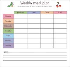 Meal Menu Template Magdalene Project Org