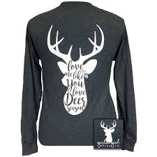 Girlie Girl Originals Love Me Like You Love Deer Season Dark Heather Grey Long Sleeve Tee Shirt