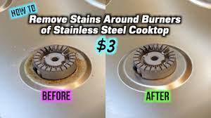 how to remove stains around burners of