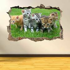 Cute Kittens Cats Wall Art Sticker