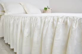 linen bed skirt custom dust ruffle in