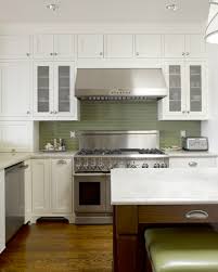 Green Kitchen Backsplash Contemporary