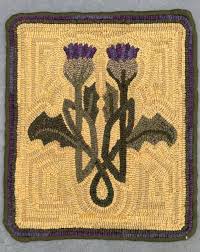 celtic thistle pillow rug hooking
