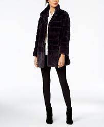 Stand Collar Faux Fur Coat