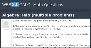 View Question Algebra Help Multiple