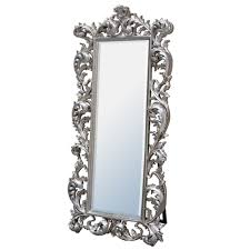 baroque silver free standing mirror