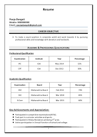 Ipcc With B Com Sample Resume Formats Download Resume