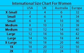 Size Chart And Size In Your Country In 2019 Cotton