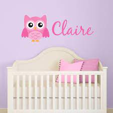 Personalized Girl Owl Wall Decal Wall