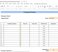 google sheets attendance templates for